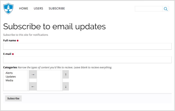 CastleCMS Subscribe Updates
