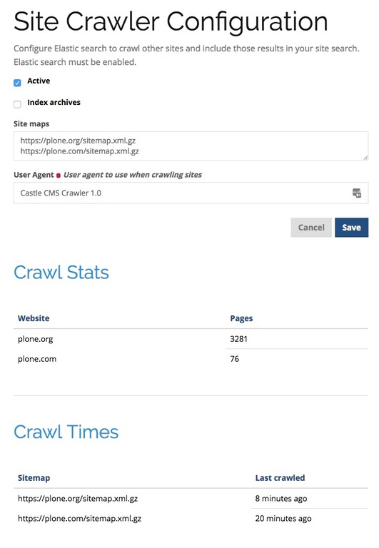 Site Crawler Config