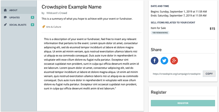 Crowdspire Event