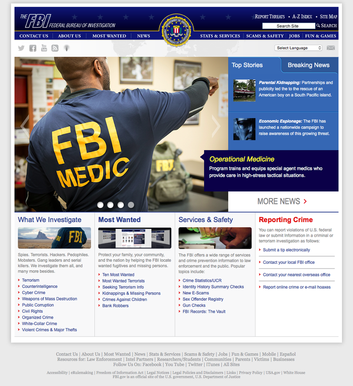 FBI front page