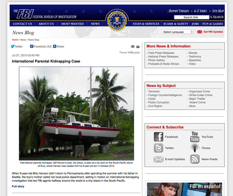 FBI News page