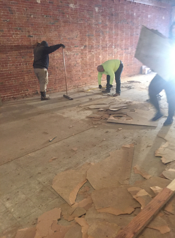 Removal of old flooring