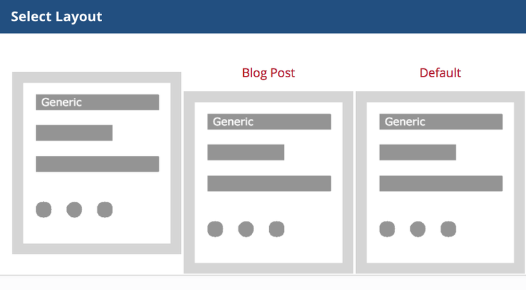 Select Layout of Content